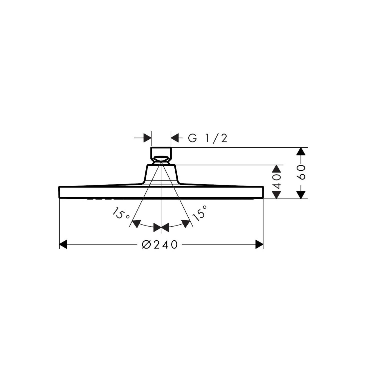 Hansgrohe Crometta E 240 Matt Black nadglavni tuš sa 1 vrstom mlaza 26726670
