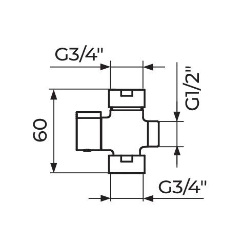 Rosan Chrome prebacivač (diverter) krstak 1/2