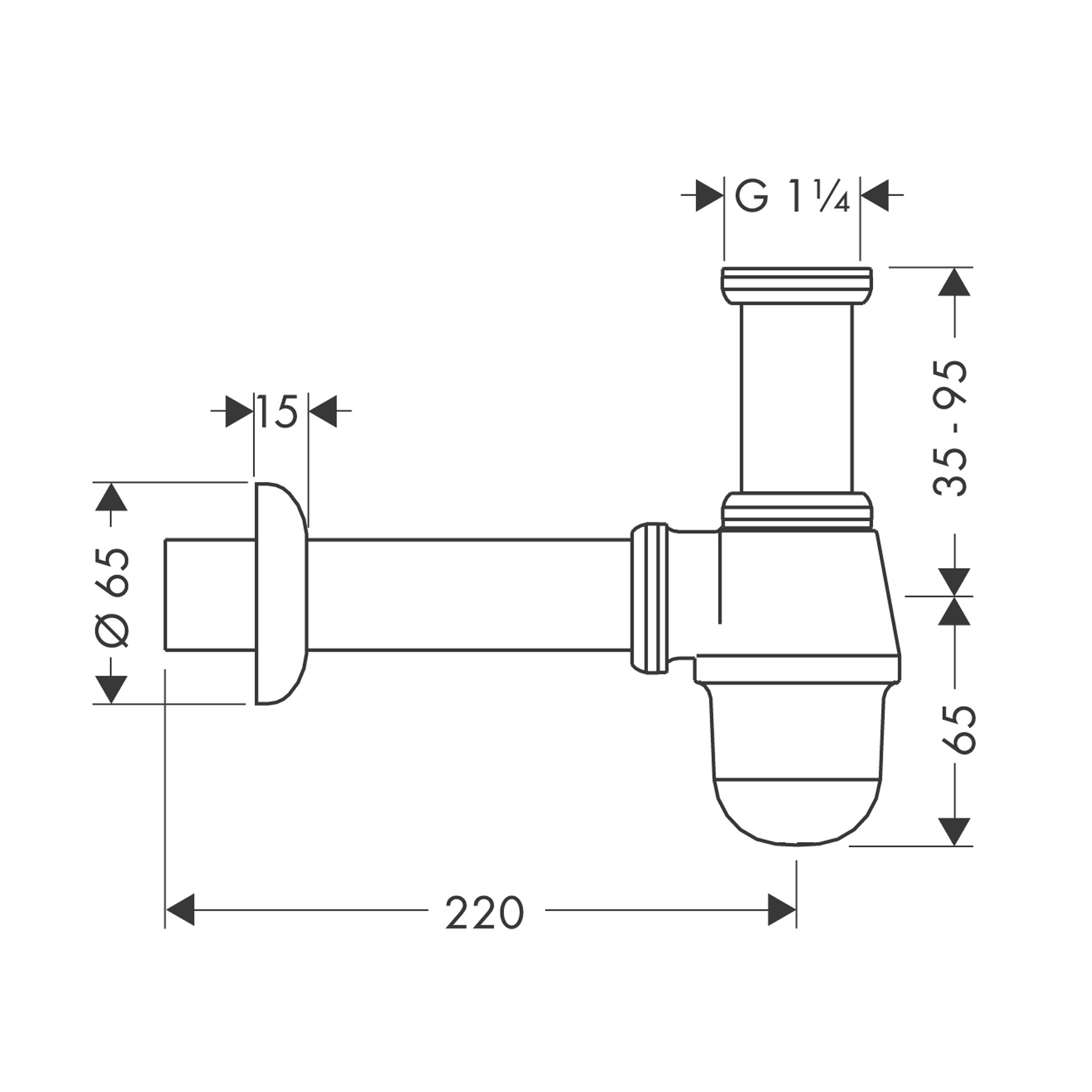 Hansgrohe Cup Shape Chrome sifon za bide 55213000