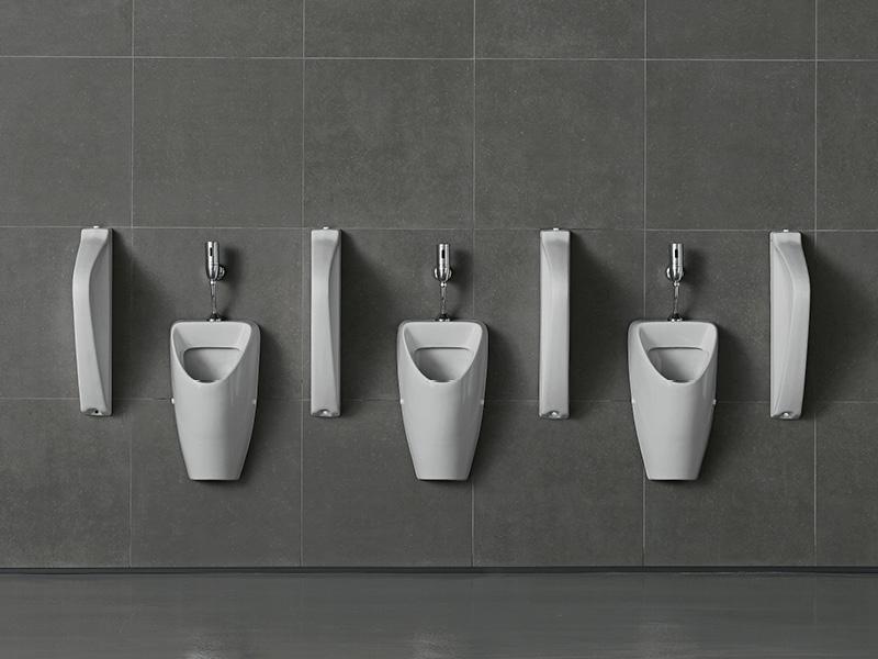 Turkuaz CeraStyle City White pisoar sa skrivenim dovodom i vidljivim odvodom (horizontalni ulaz i vertikalni izlaz) 31,5x25,5x55,5 5800