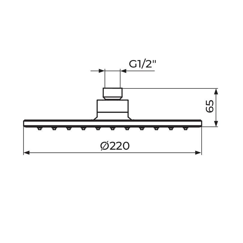 Rosan Stolz 220 Chrome naglavni tuš okrugli PTRUSP7