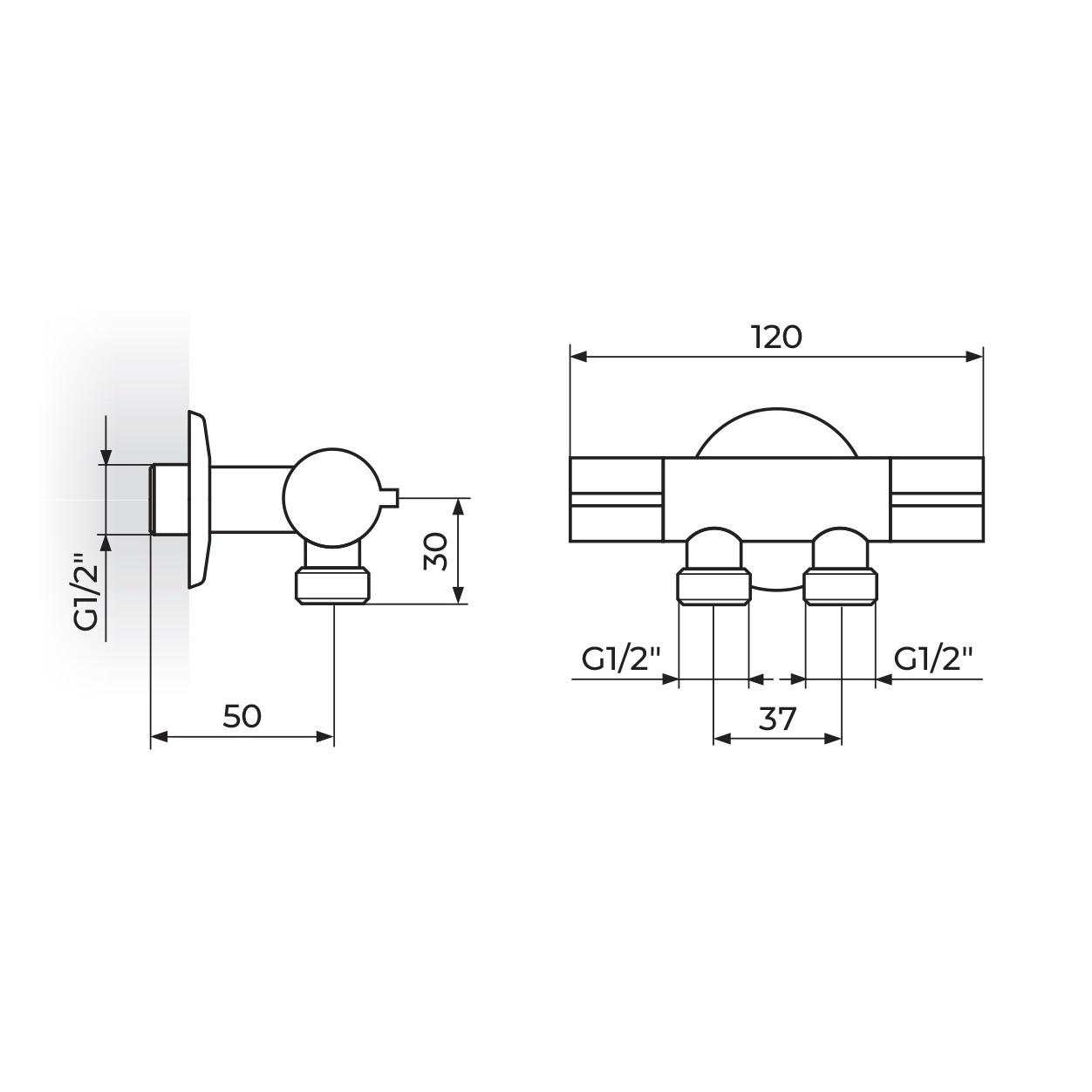 Rosan Armor Chrome ek ventil dvostruki 1/2
