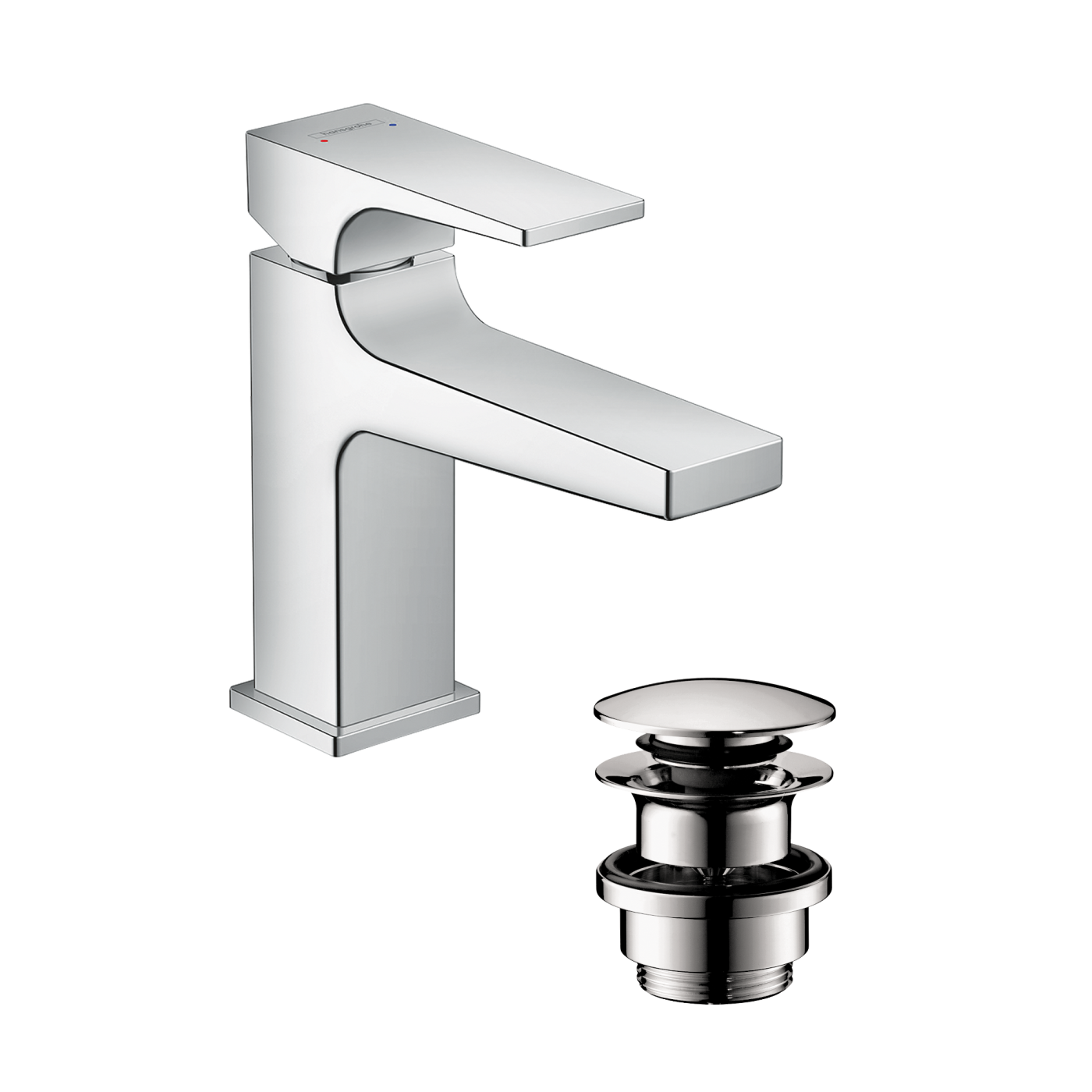 Hansgrohe Metropol 100 Chrome Air Power EcoSmart baterija (slavina) za umivaonik sa odlivnim ventilom sifona push-open metalnim 32500000