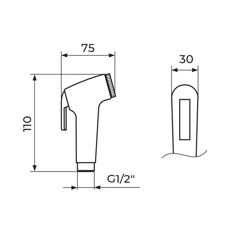 Rosan 30 Chrome ručni tuš higijenski sa aktivatorom mlaza (bideta) PTRISP