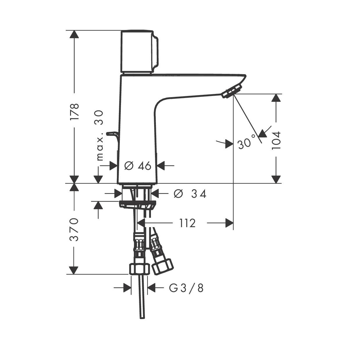 Hansgrohe Talis Select E 110 Chrome baterija (slavina) za umivaonik sa odlivnim ventilom sifona pop-up 71750000
