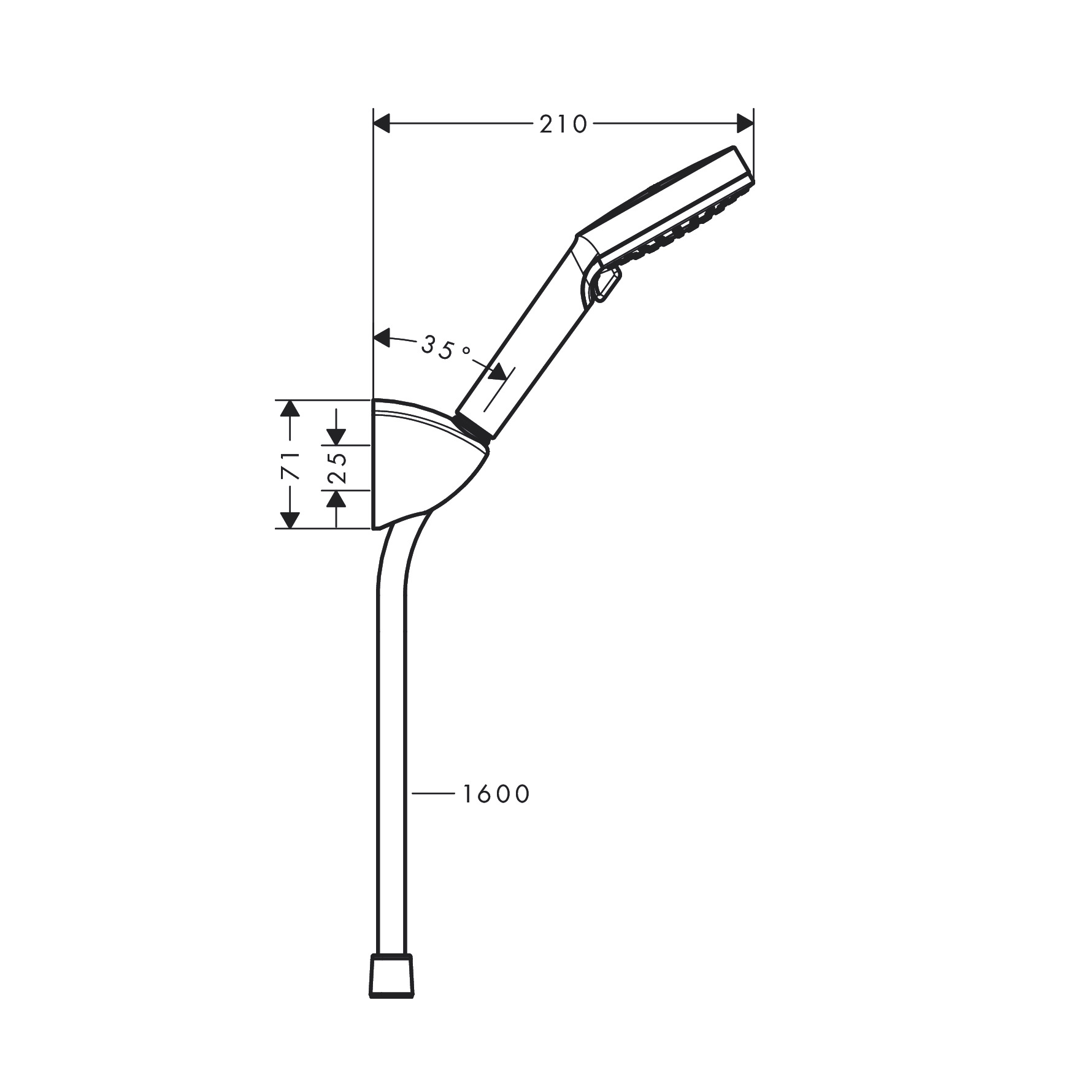 Hansgrohe Vernis Blend Vario EcoSmart 100 Chrome ručni tuš sa 2 vrste mlaza sa držačem i crevom Metaflex C' 1600 26278000