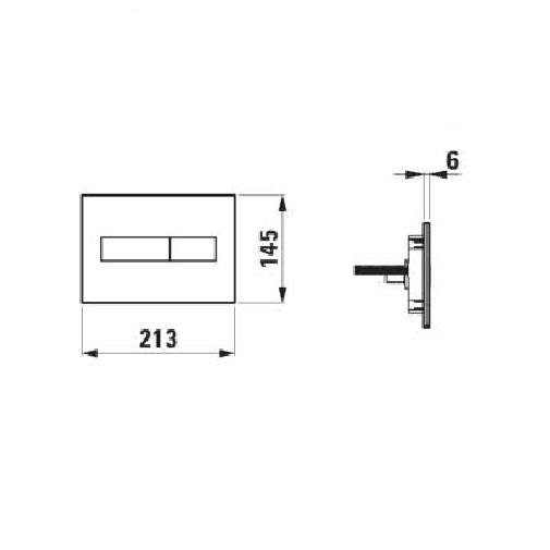 Laufen Ineo Horizon DualFlush White taster za ugradne vodokotliće dvokoličinski sa četvrtastom tipkom debljine 6mm 9.0011.1.000.000.1