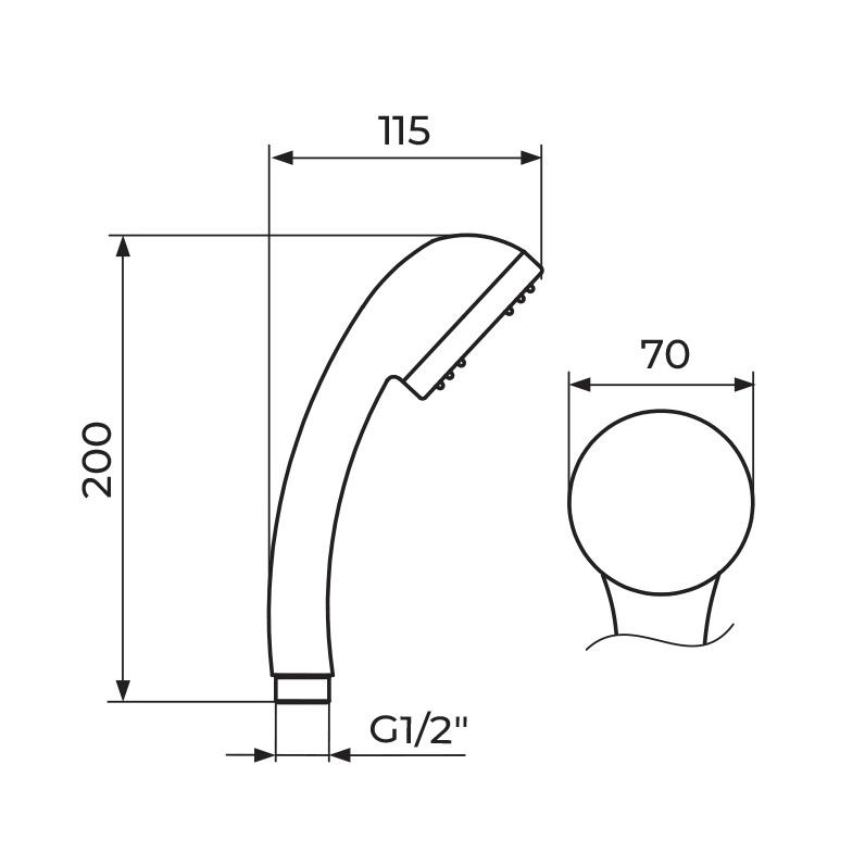 Rosan King Chrome ručni tuš PTREC2