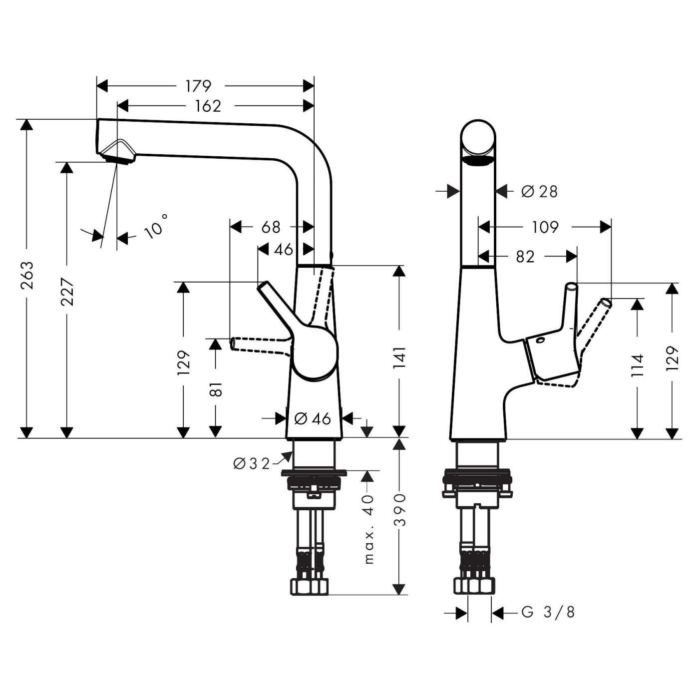 Hansgrohe Talis S 210 Chrome baterija (slavina) za umivaonik sa odlivnim ventilom sifona pop-up 72105000
