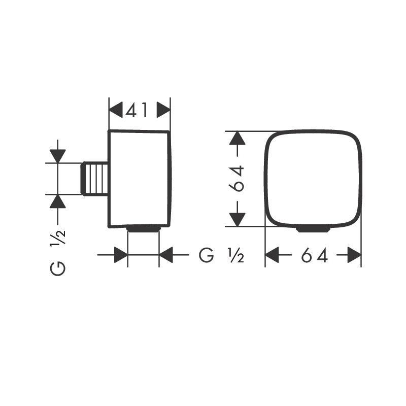 Hansgrohe FixFit SoftSquare Matt White priključak za crevo ručnog tuša sa nepovratnim ventilom 26457700