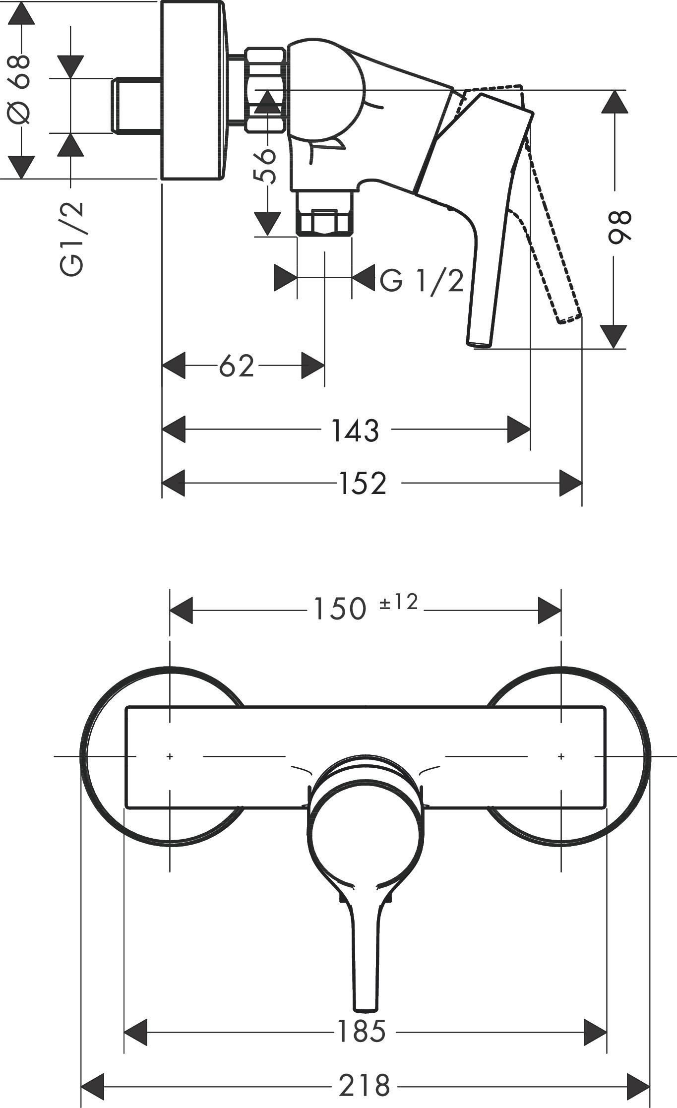 Hansgrohe Talis S Chrome baterija (slavina) za tuš kadu 72600000