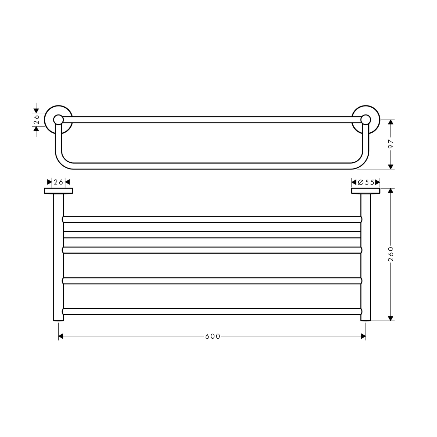 Hansgrohe Logis Universal Chrome držač peškira višestruki 41720000