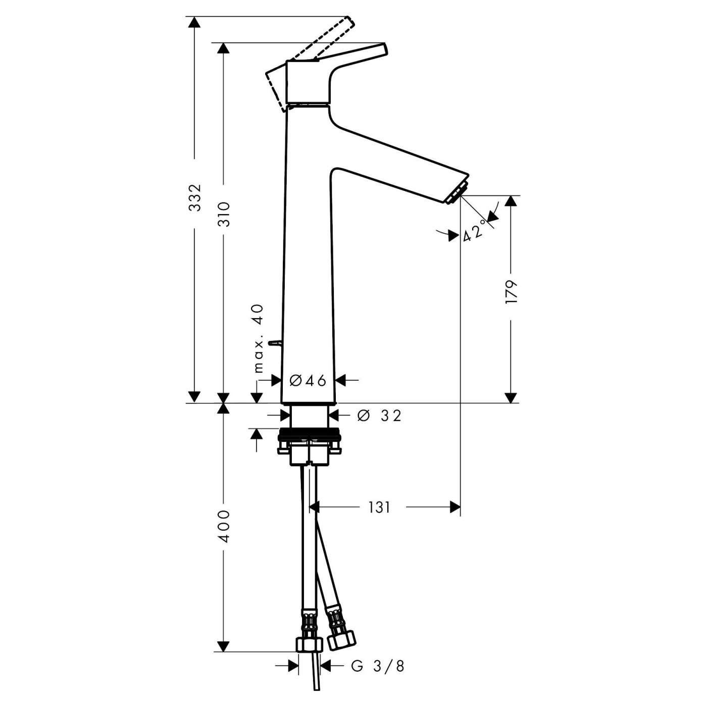Hansgrohe Talis S 190 Chrome baterija (slavina) za umivaonik sa odlivnim ventilom sifona pop-up 72031000