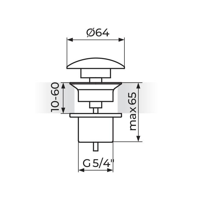 Rosan Stolz White odlivni ventil sifona klik-klak 5/4