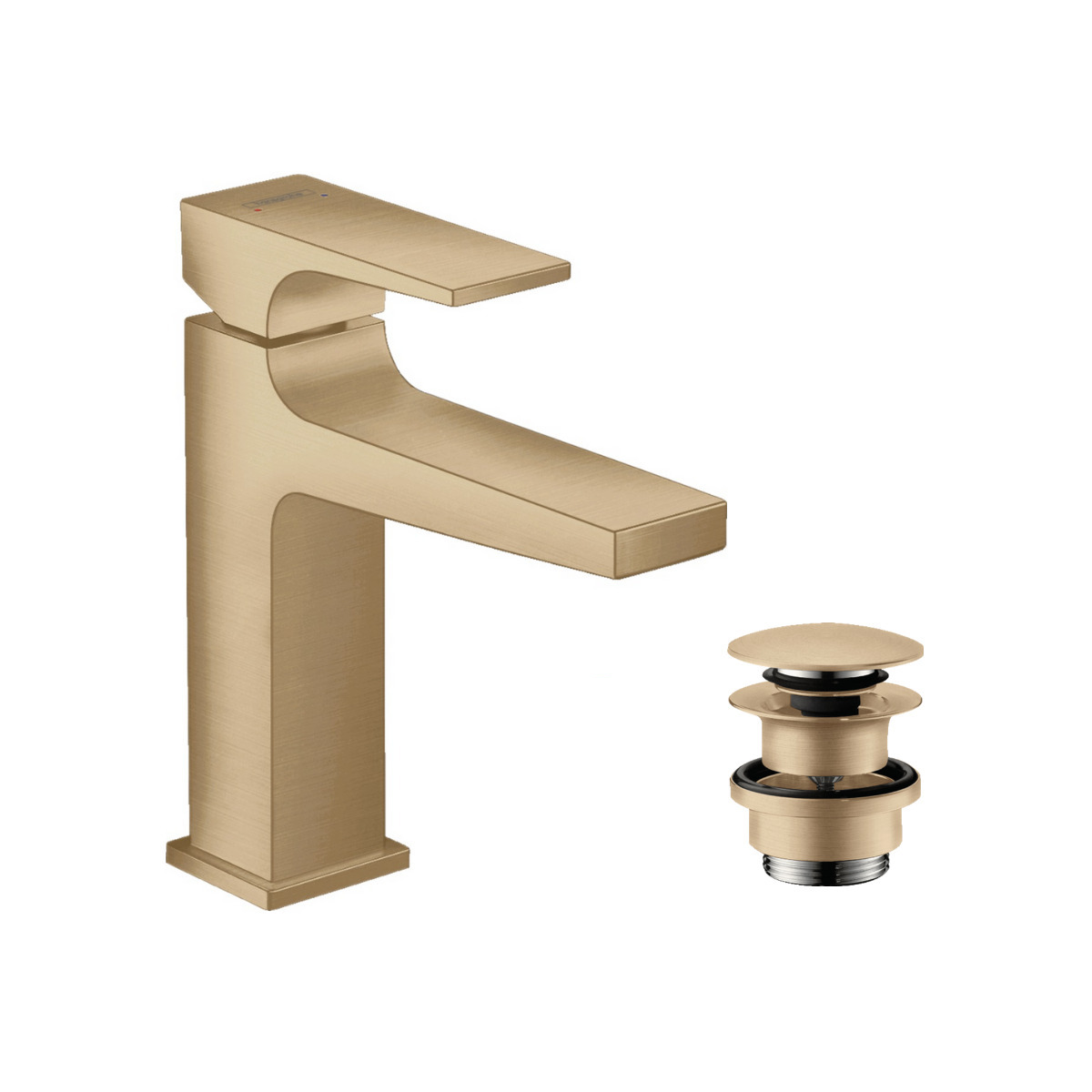 Hansgrohe Metropol 110 Brushed Bronze Air Power EcoSmart baterija (slavina) za umivaonik sa odlivnim ventilom sifona push-open metalnim 32507140