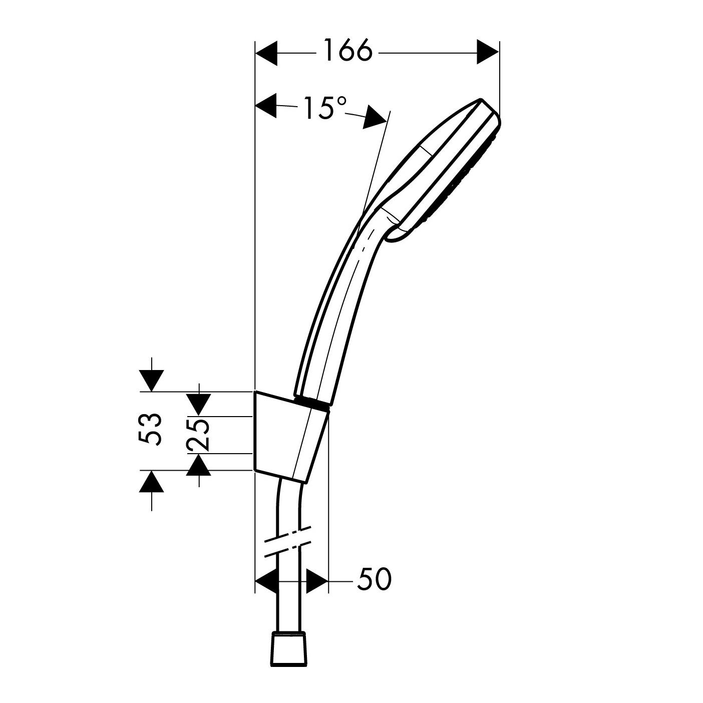Hansgrohe Croma 100 Chrome tuš set: ručni tuš sa 3 mlaza, držač za ručni tuš, Isiflex 1600 crevo za ručni tuš 27595000