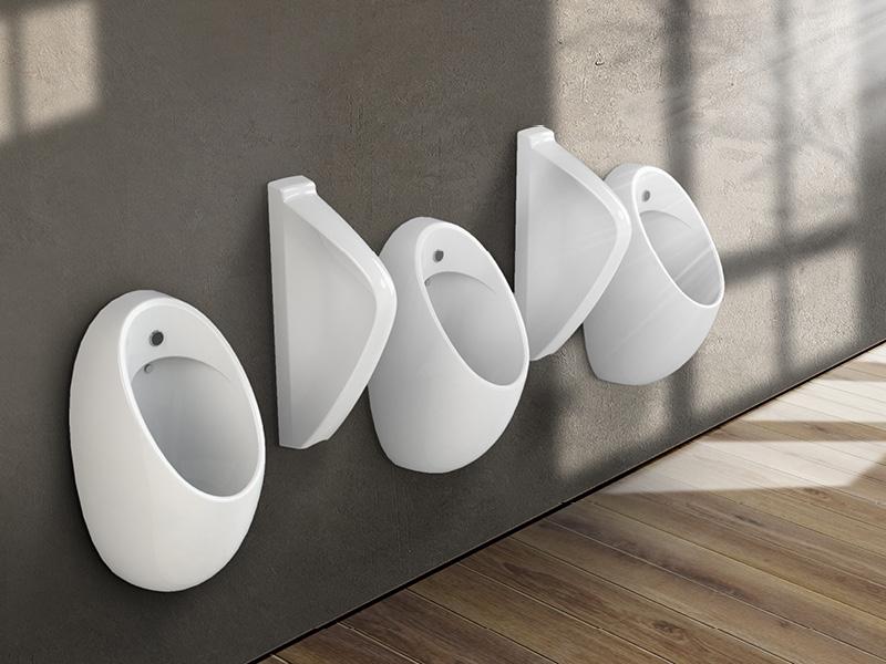 Turkuaz CeraStyle Code White pisoar sa skrivenim dovodom i skrivenim odvodom (horizontalni ulaz i horizontalni izlaz) i integrisanim senzorskim mehanizmom za ispiranje 15800