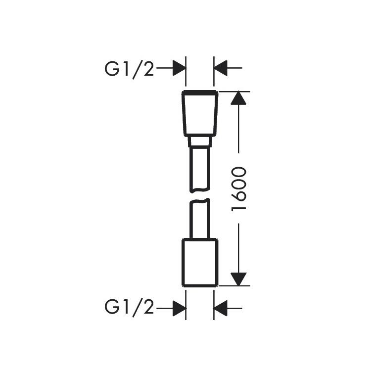 Hansgrohe Designflex 1600 Matt White crevo za ručni tuš tekstilno 28260700