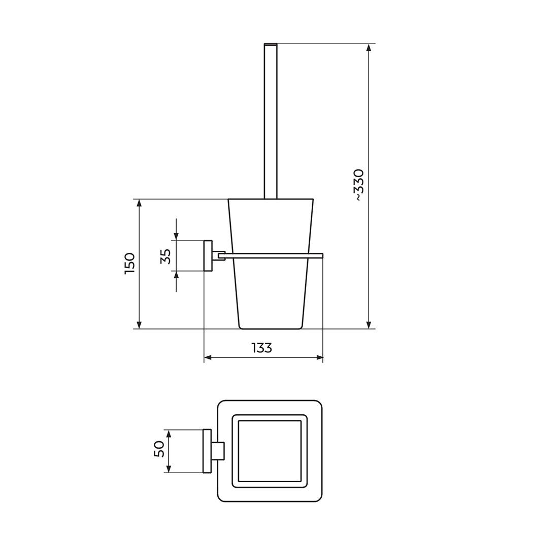 Rosan Quadro Chrome WC šetka sa zidnim držačem Q908