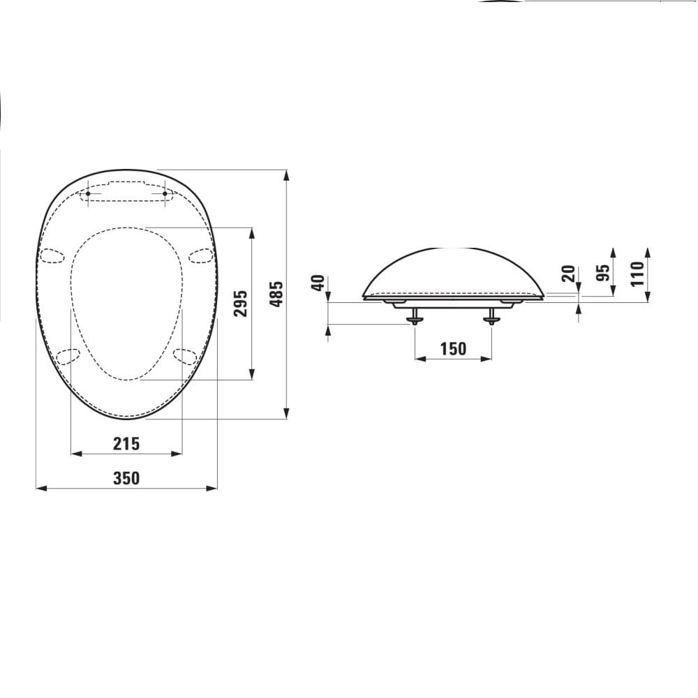 Laufen Il Bagno Alessi White SoftClose daska za WC šolju 35x48,5x11 sporospuštajuća i lakoskidajuća 8.9297.1.000.000.1