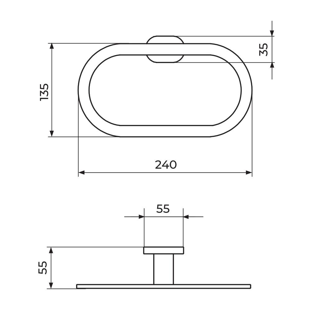 Rosan Mistique Chrome držač peškira okrugli JM903