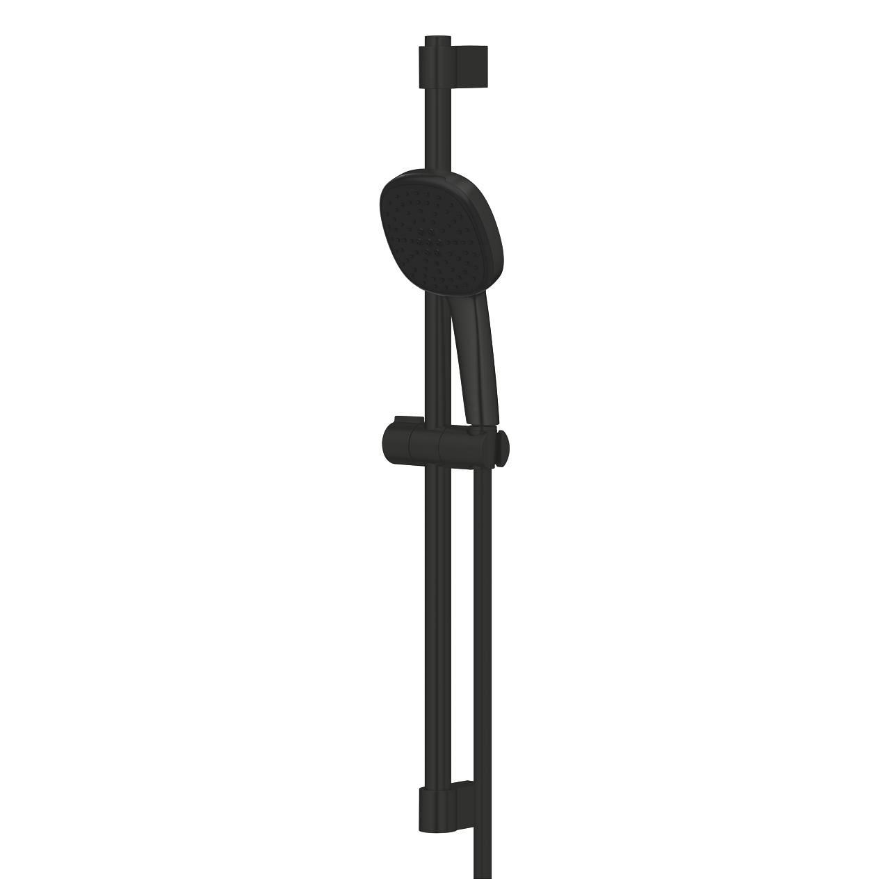  Grohe Tempesta 110 Cube Matt Black Set ručni tuš sa 2 mlaza četvrtasti, usponska šipka, klizni držač i Silverflex 1750 crevo 267482433