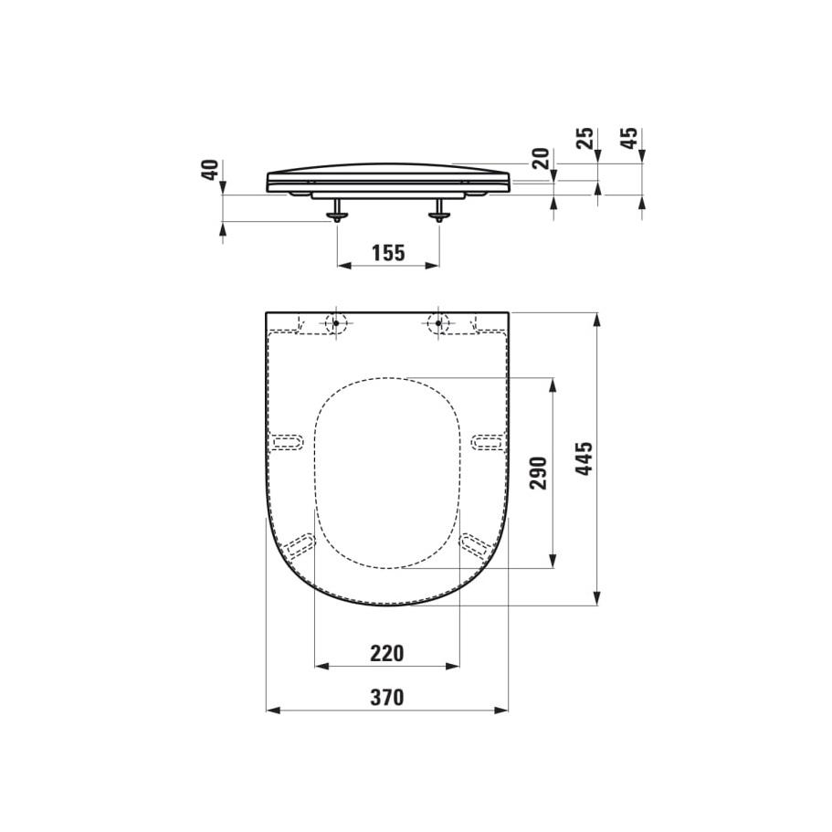 Laufen Lua Rimless White WC šolja 36x52x35 konzolna četvrtasta 8.2008.0.000.000.1 + Laufen Lua Slim SoftClose White daska za WC šolju sporospuštajuća i lakoskidajuća od duroplasta 8.9108.3.000.000.1