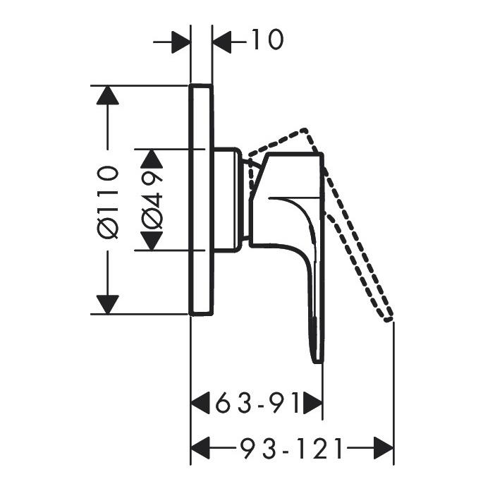 Hansgrohe Rebris S Chrome ugradni set: mešač sa ugradnim telom 72648000