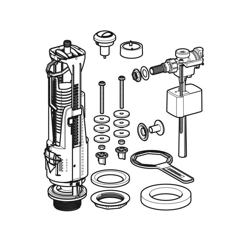 Geberit Chrome garnitura: odvnodni ventil tip 240 i dovodni ventil tip 333 sa bočnim priključkom 136.932.21.3 