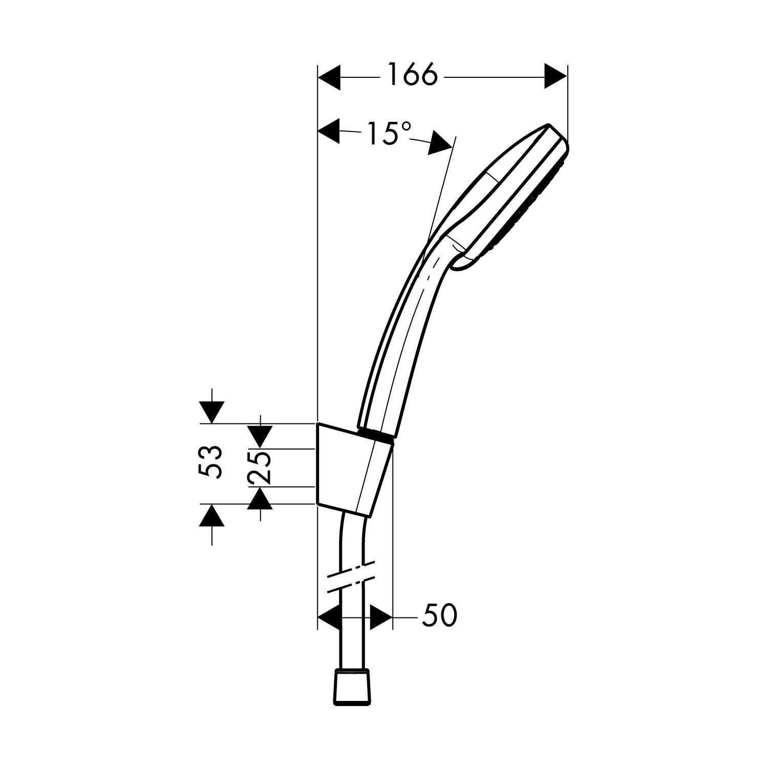 Hansgrohe Croma 100 Chrome tuš set: ručni tuš sa 3 mlaza, držač za ručni tuš, Isiflex 1250 crevo za ručni tuš 27593000