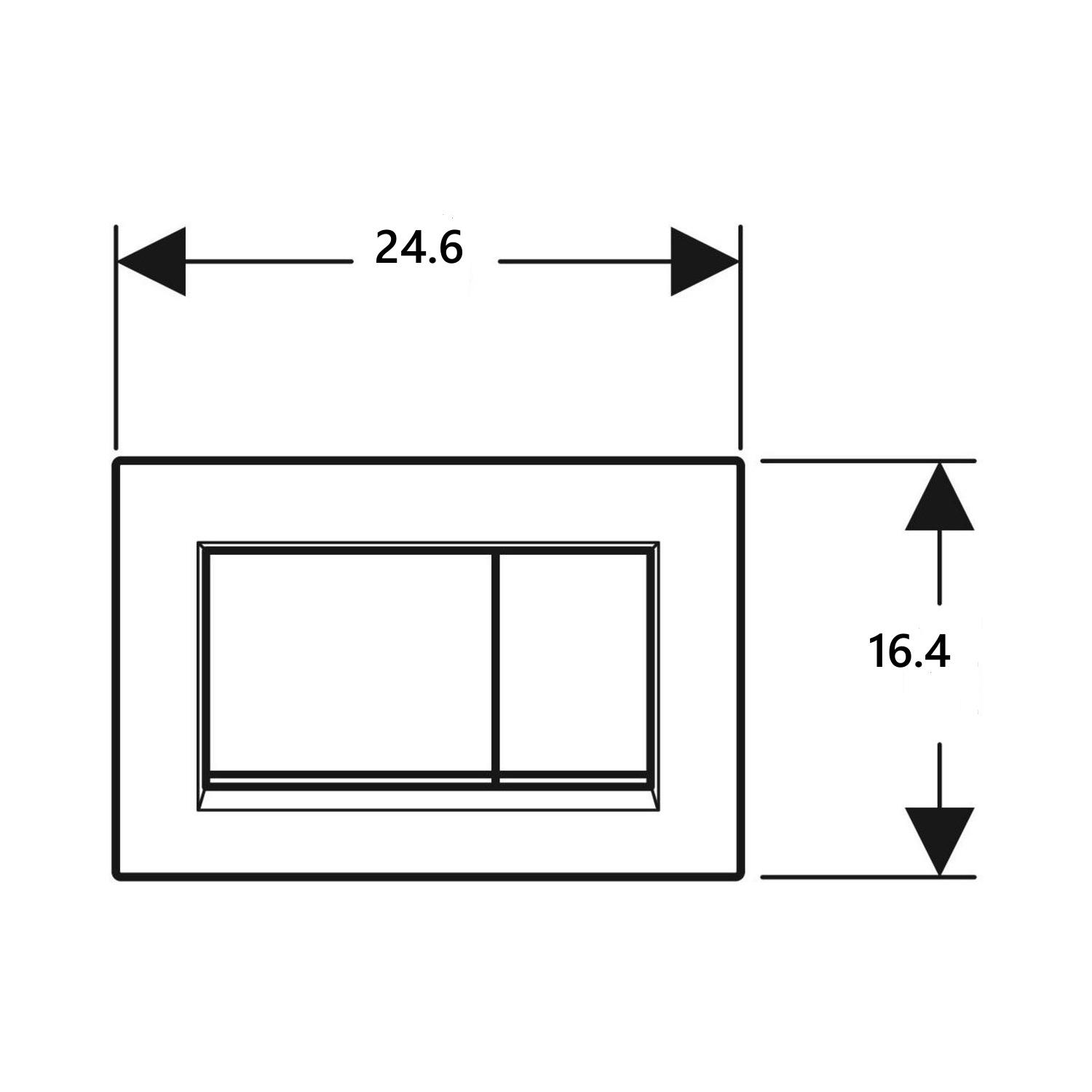 Geberit Sigma30 Black Matt taster za ugradne vodokotliće dvokoličinski pravougaoni 115.883.16.1