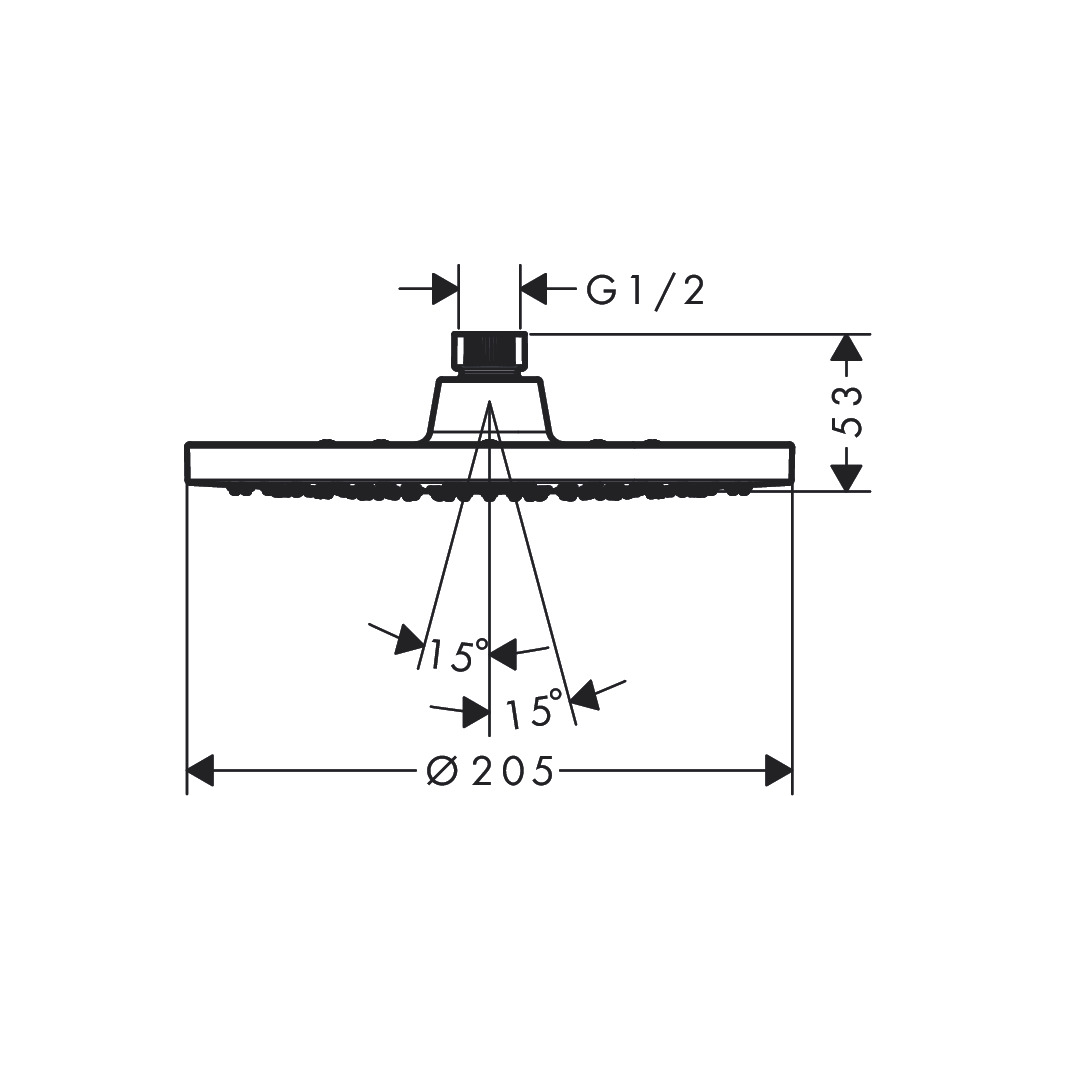 Hansgrohe Vernis Blend EcoSmart 200 Matt Black nadglavni tuš sa 1 mlazom okrugli 26277670