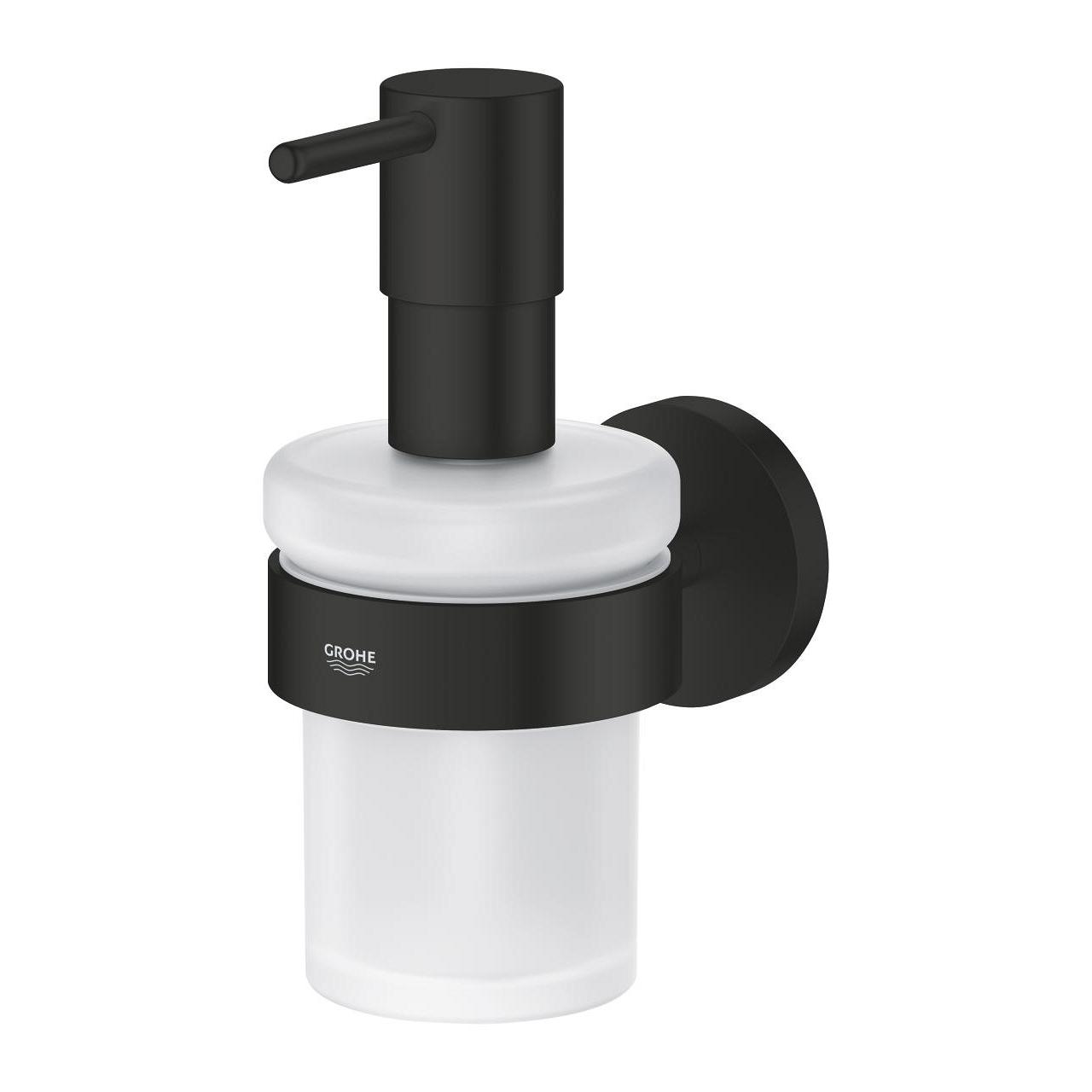 Grohe Essentials 160ml Matt Black dozer za sapun sa univerzalnim konzolnim držačem 1022572430