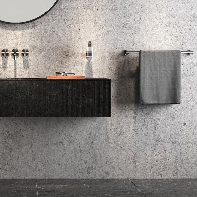 Geesa Nemox 600 Brushed Metal Black držač peškira 916507-09-60