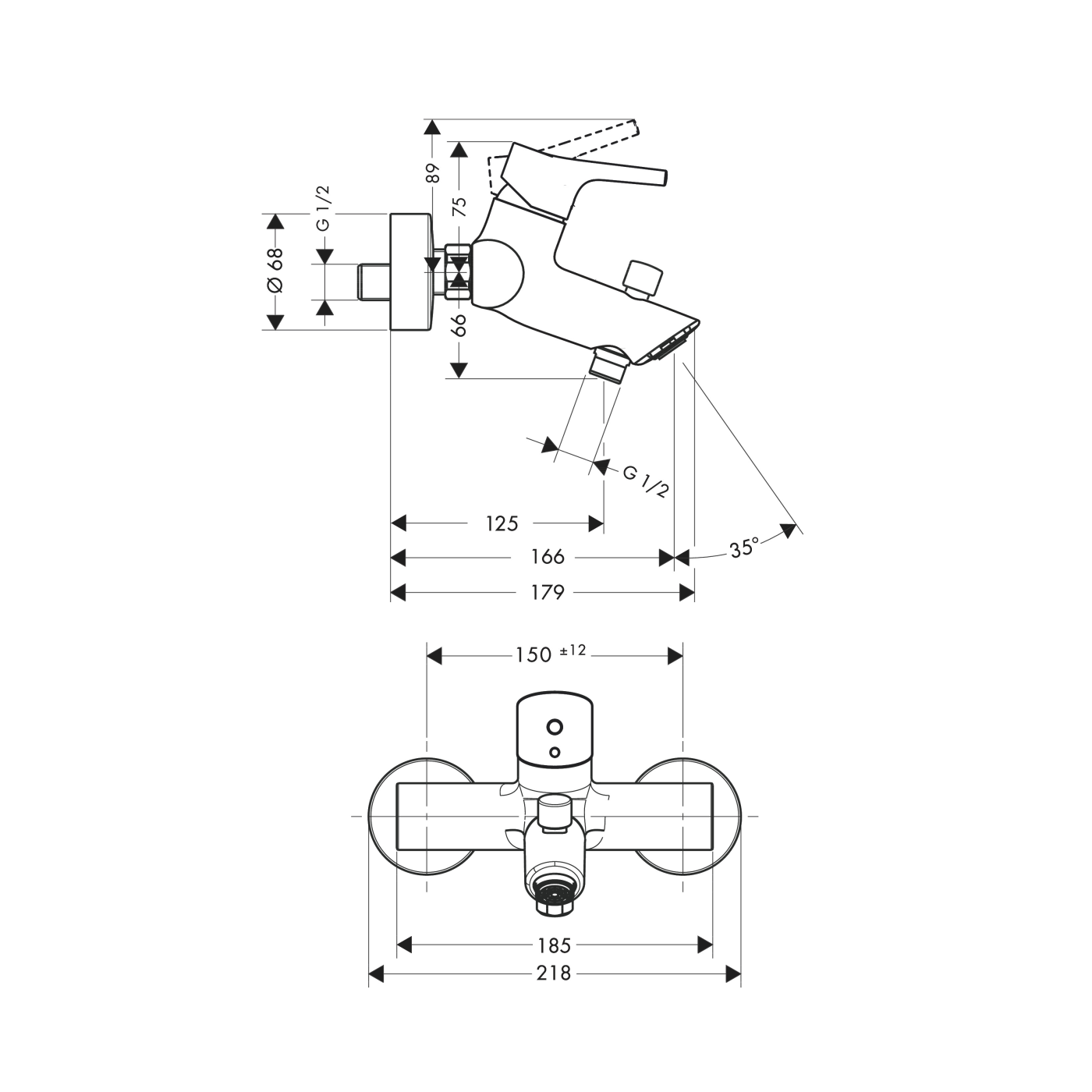 Hansgrohe Talis S Chrome baterija (slavina) za tuš sa izlivom 72400000