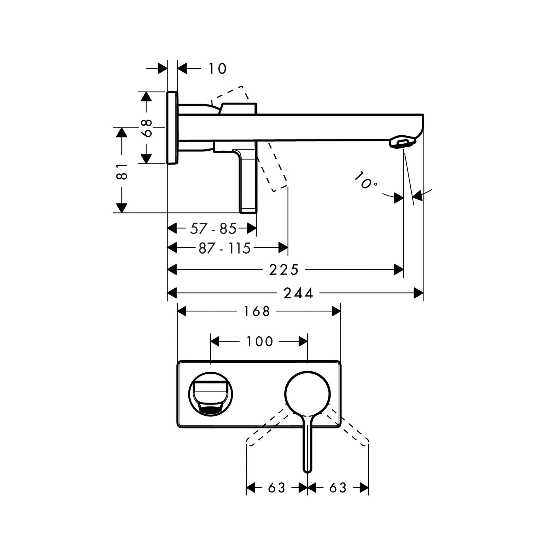 Hansgrohe Metris S 225 Chrome uzidna baterija (slavina) za umivaonik sa odlivnim ventilom sifona nezatvorivim 31163000