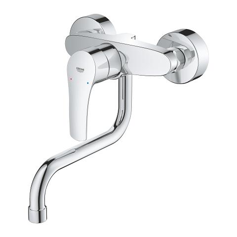 Grohe Eurosmart Chrome zidna baterija (slavina) za sudoperu sa pokretnim izlivom donjim 31391003