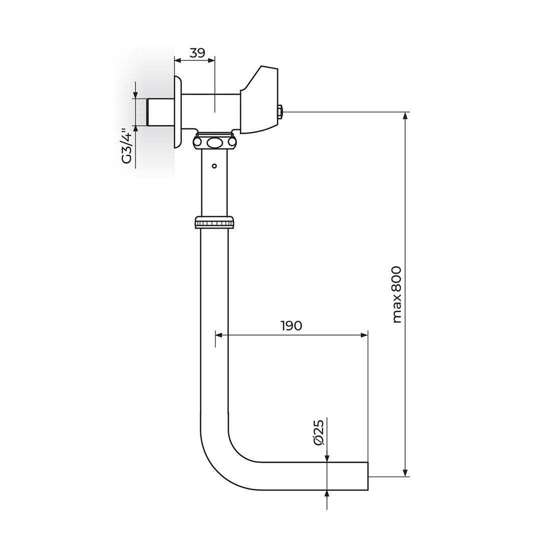 Rosan Chrome 800 ispirač za WC šolju sa ventilom 3/4