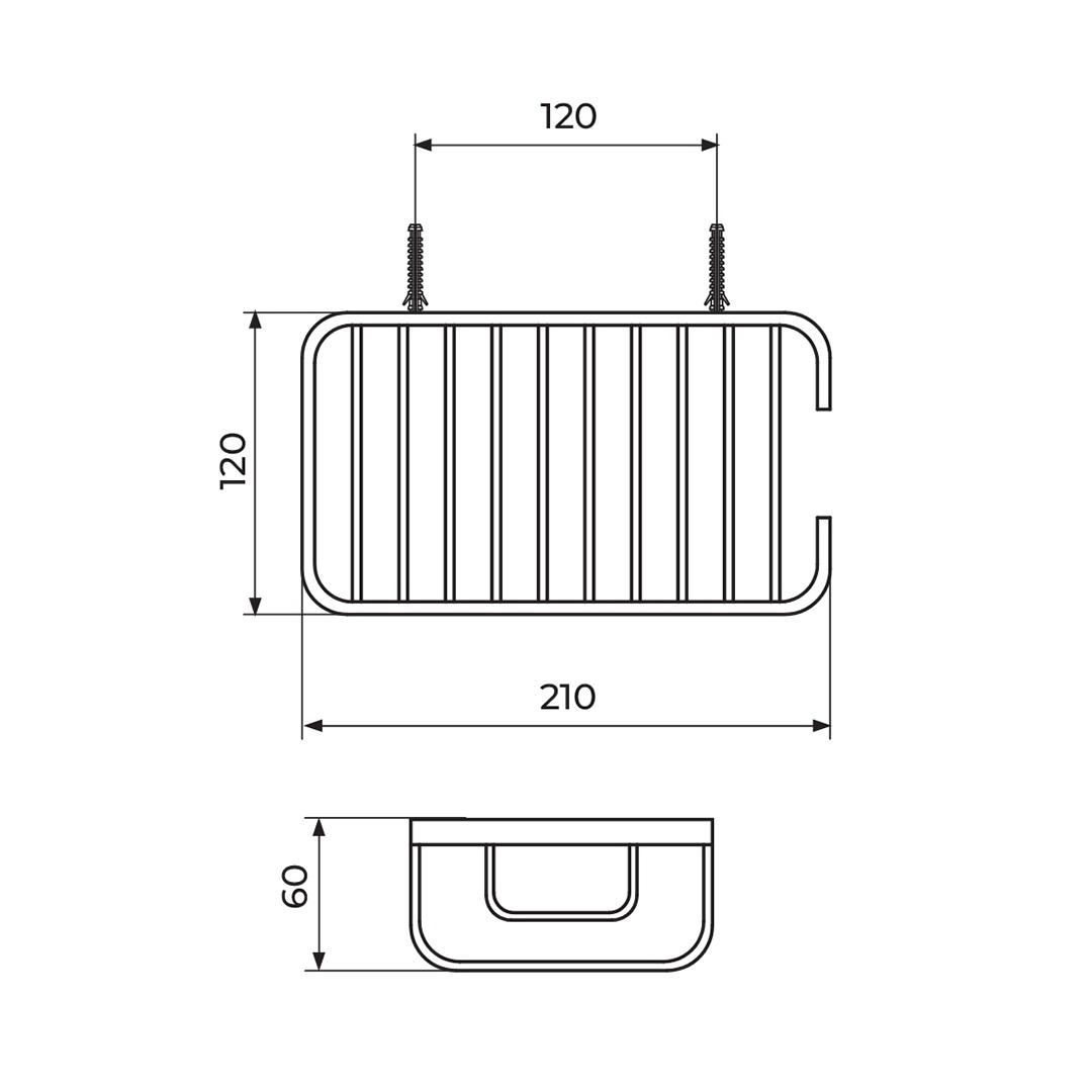 Rosan Zerro Chrome korpa za tuš kabinu pravougaona konzolna JZ916