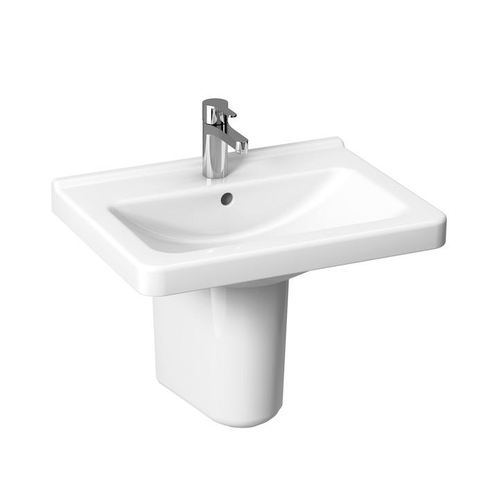 Jika Cubito Pure White umivaonik (lavabo) 600x450x50 konzolni sa rupom za bateriju i sa prelivom 8.1042.3.000.104.1