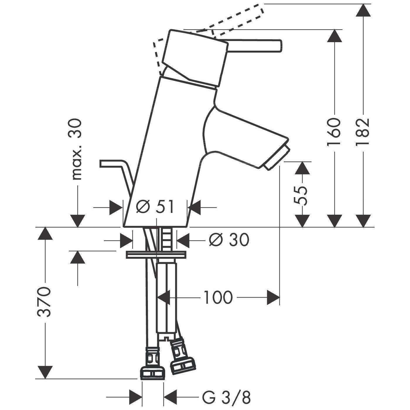Hansgrohe Talis S 70 Chrome baterija (slavina) za umivaonik sa odlivnim ventilom sifona pop-up 32020000