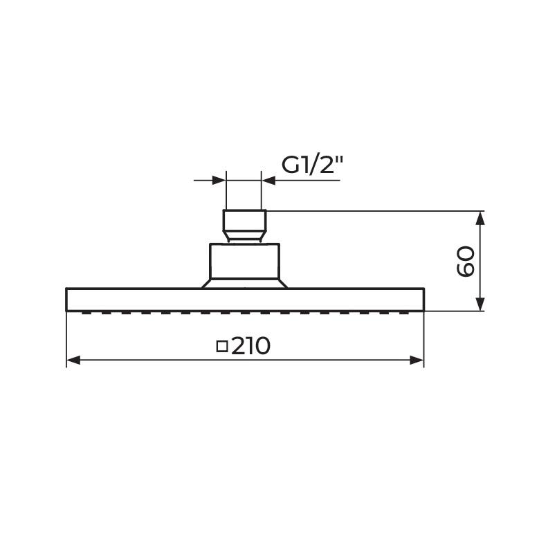 Rosan Dark 210 Matt Black nadglavni tuš četvrtasti PTRUSP5D