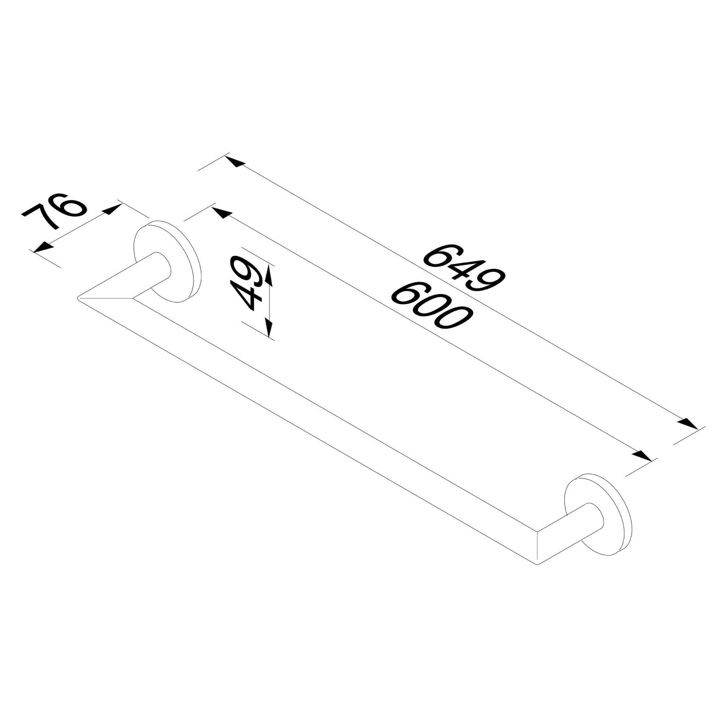 Geesa Nemox 600 Black držač peškira 916507-06-60