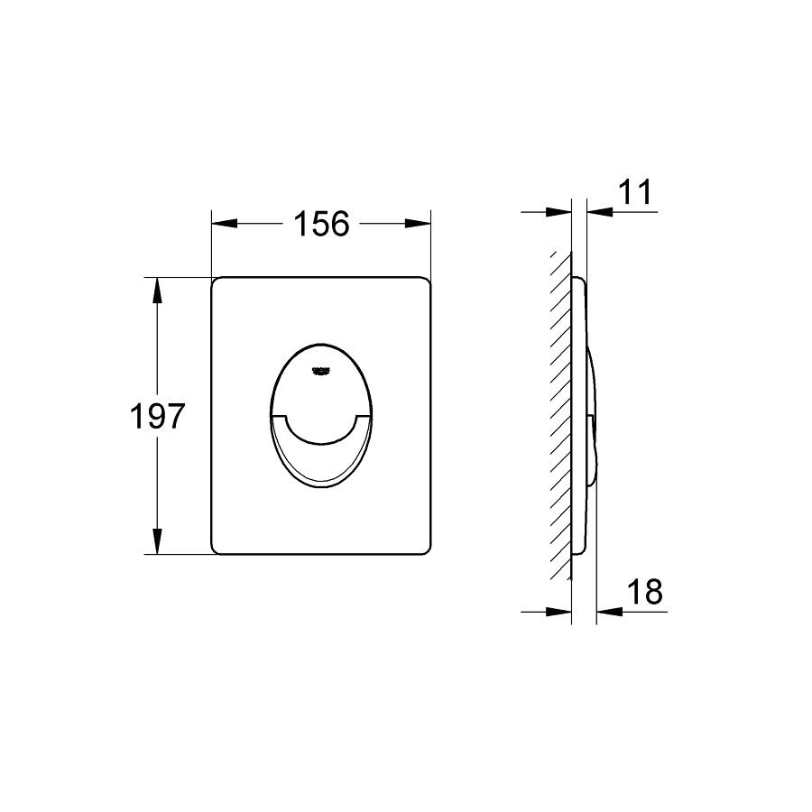  Grohe Skate Air Chrome taster za ugradne vodokotliće dvokoličinski elipsasti 38505000
