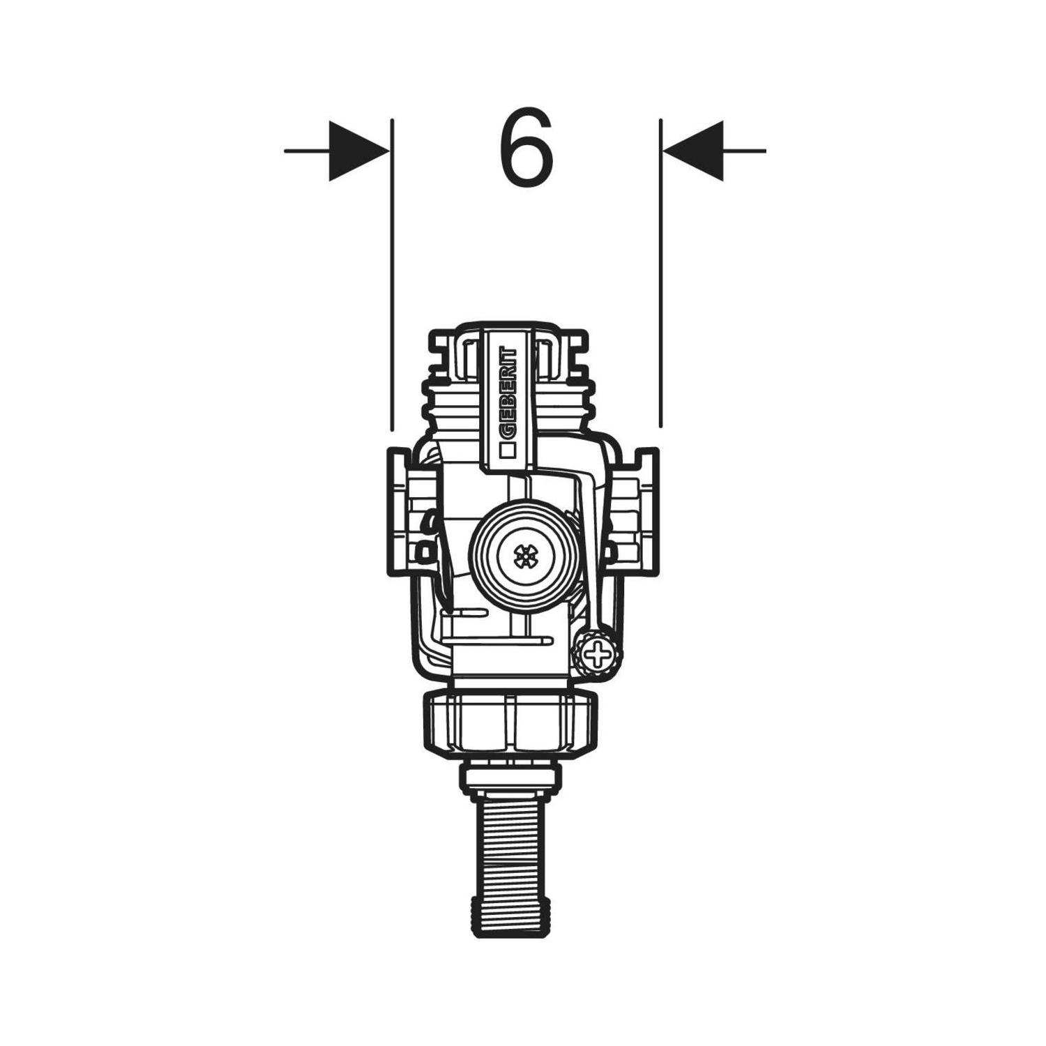 Geberit dovodni ventil tip 383 sa bočnim priključkom za vodu 3/8