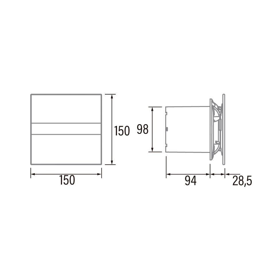 Cata E-100 G White kupatilski ventilator sa staklenom pločom 00900000