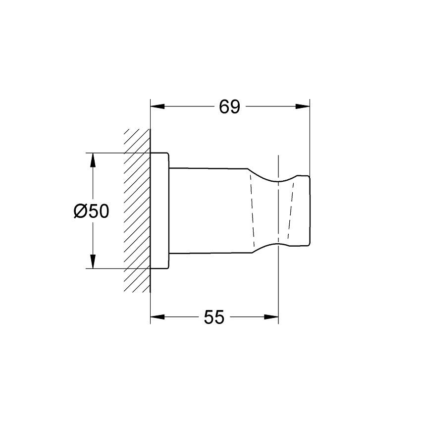 Grohe Rainshower Brushed Cool Sunrise zidni držač ručnog tuša 27074GN0