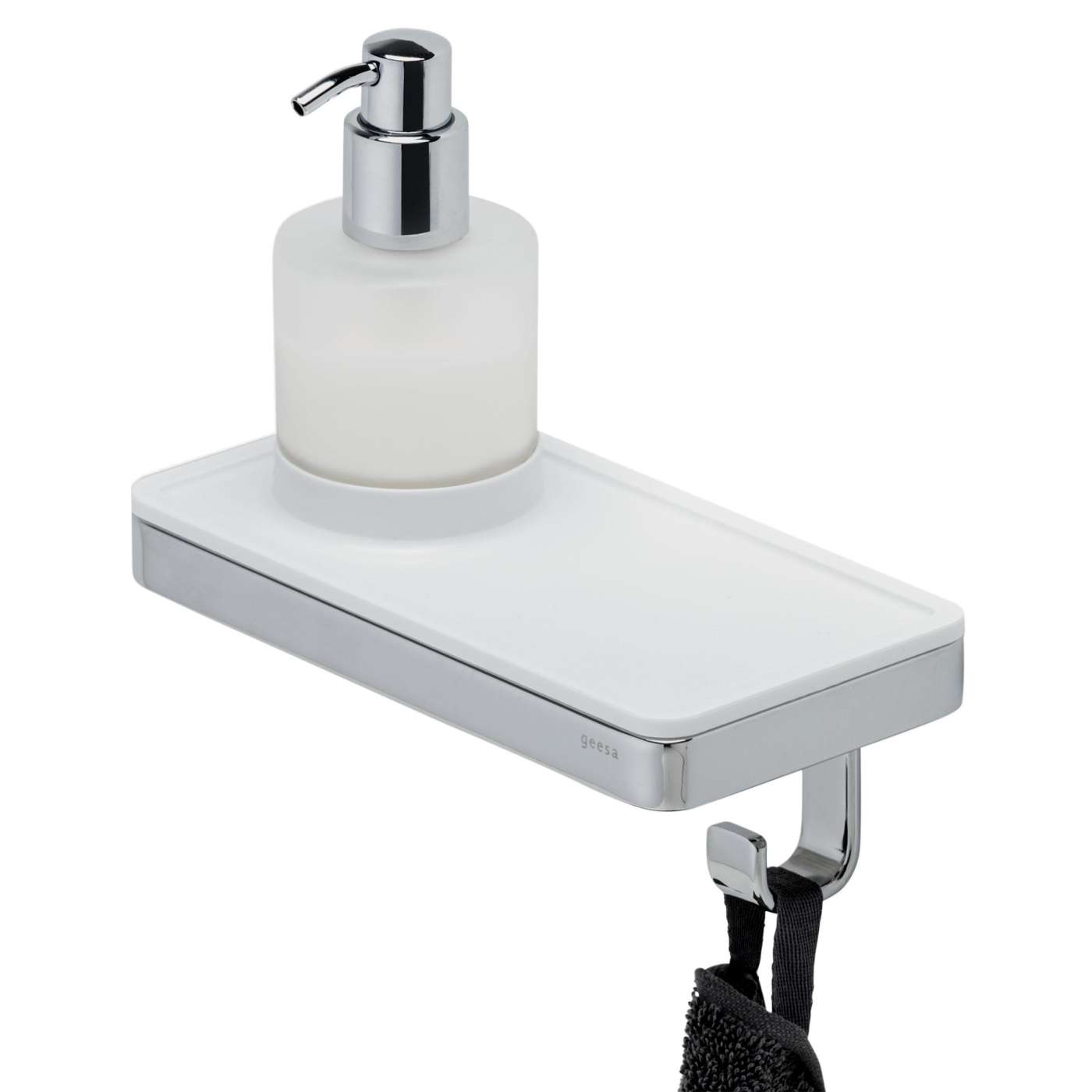 Geesa Frame White/Chrome dozer sapuna sa policom i kukicom (vešalicom) 918816-02