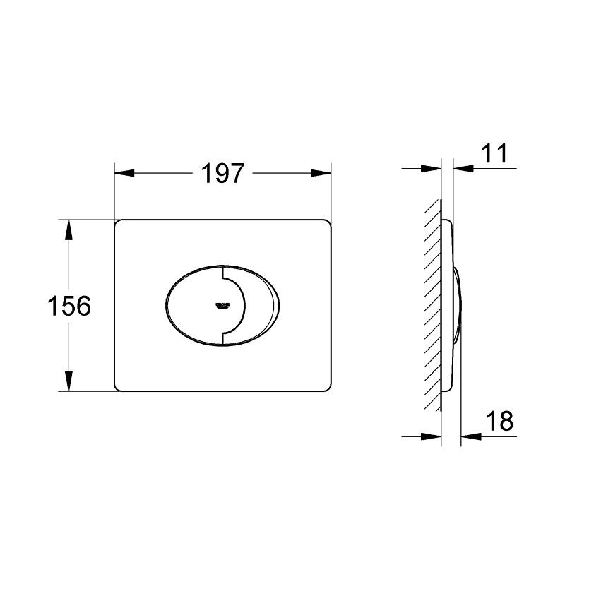 Grohe Skate Air Chrome taster za ugradne vodokotliće dvokoličinski elipsasti 38506000