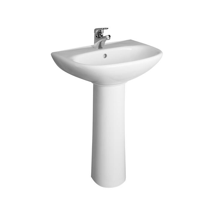 Jika Zeta White umivaonik (lavabo) 50x40x19 konzolni sa rupom za bateriju i sa prelivom 8.1039.0.000.104.1